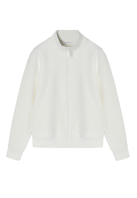 COTTON SWEATSHIRT WITH STAND-UP COLLAR - TONIA ECRU 2