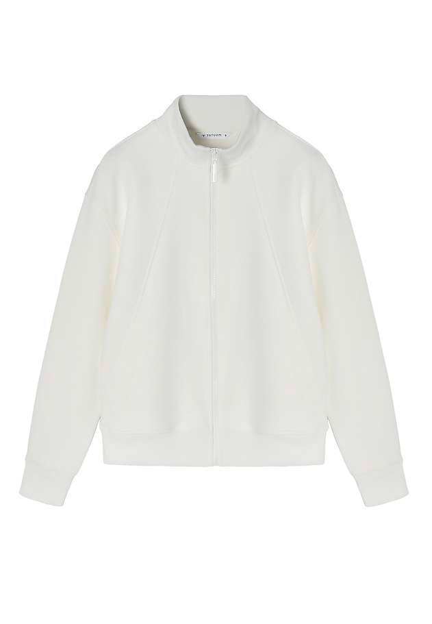 COTTON SWEATSHIRT WITH STAND-UP COLLAR - TONIA COTTON SWEATSHIRT WITH STAND-UP COLLAR - TONIA ECRU 7