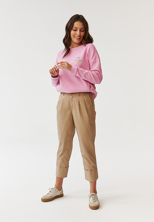 LADIES’ COTTON PANTS WITH STYLISH PLEATS - ERTO LADIES’ COTTON PANTS WITH STYLISH PLEATS - ERTO BEŻOWY 5