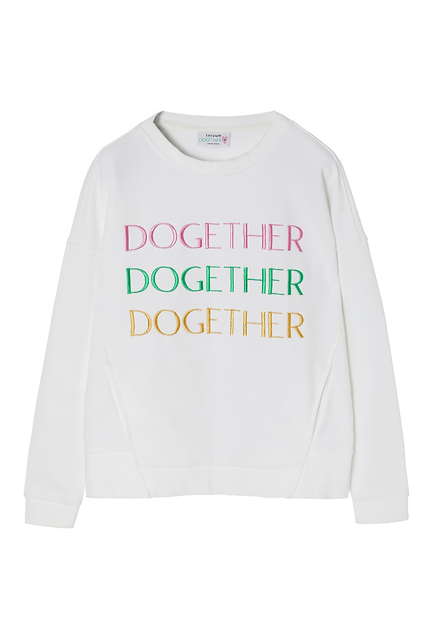 LADIES’ SWEATSHIRT WITH TEXT INSCRIPTION EMBROIDERY - GINGER LADIES’ SWEATSHIRT WITH TEXT INSCRIPTION EMBROIDERY - GINGER ECRU 6