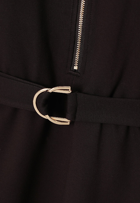 KLASICKÉ MIDI ŠATY S PÁSOM - VESSTA 1 HNEDÁ 2