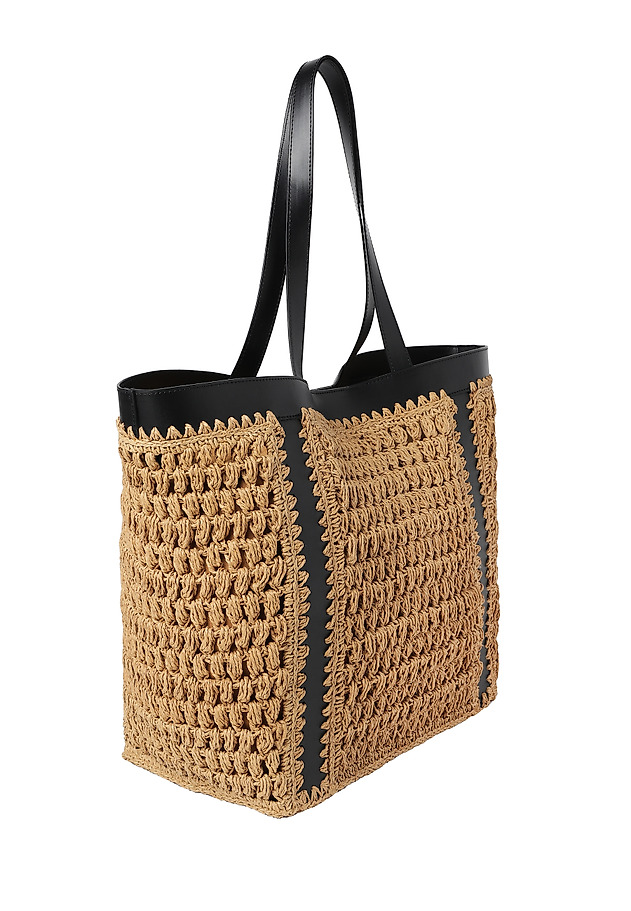 PAPER STRAW SHOPPER BAG - LETAI PAPER STRAW SHOPPER BAG - LETAI BEŻOWY 3