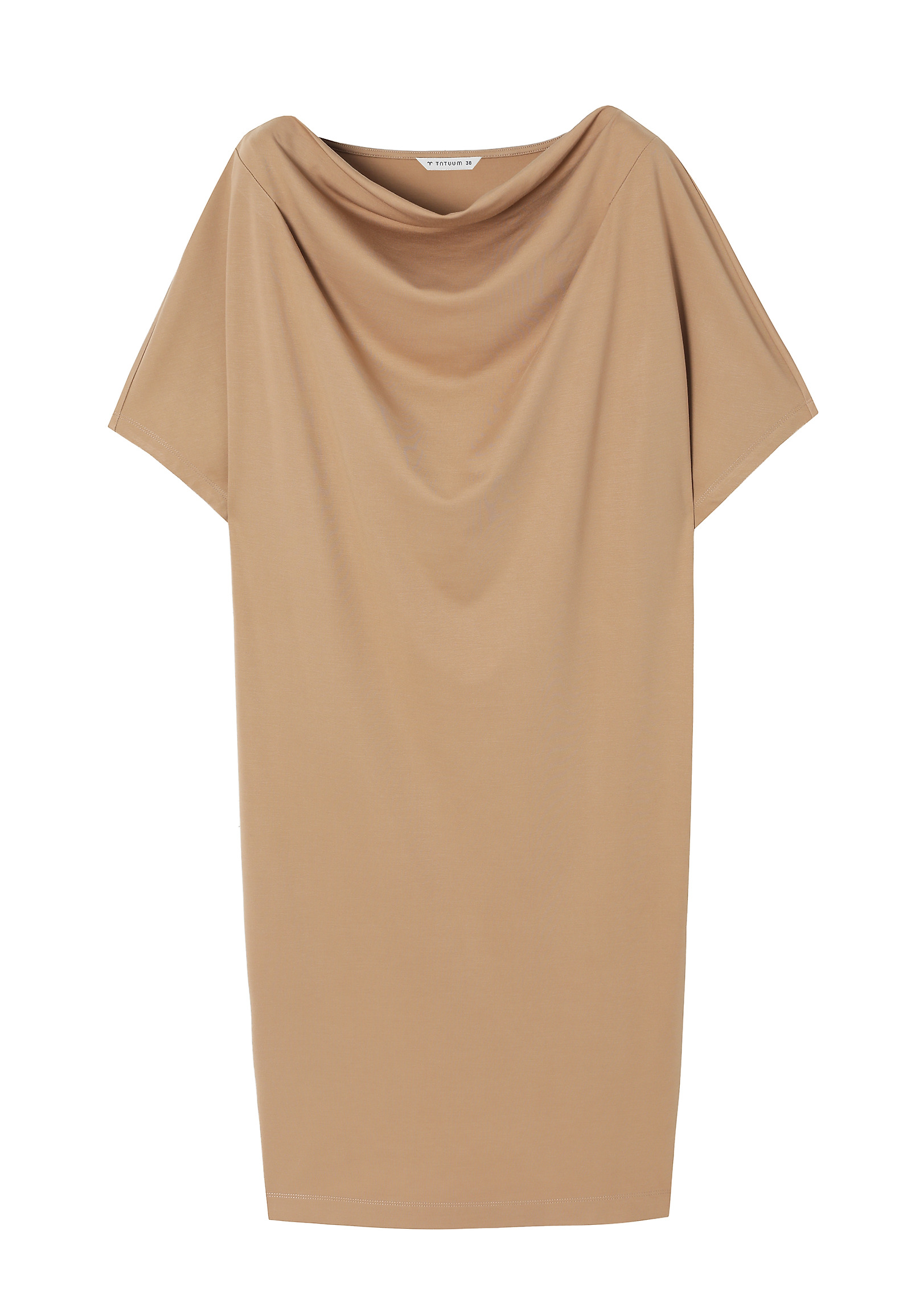 KNITTED DRESS WITH A WEDGE NECKLINE - ZANAKA KNITTED DRESS WITH A WEDGE NECKLINE - ZANAKA BEIGE 113771