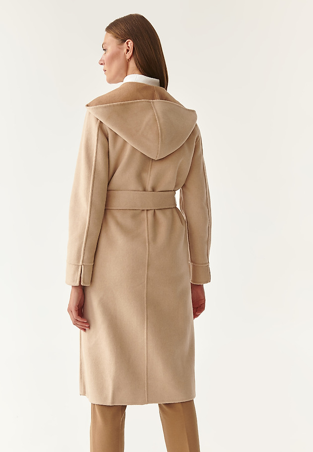 LADIES' WOOL COAT WITH HOOD HILARIA LADIES' WOOL COAT WITH HOOD HILARIA BEIGE 6