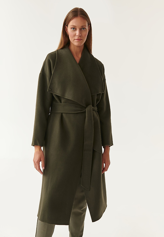 ASYMMETRIC LADIES' COAT BORDO 1 ASYMMETRIC LADIES' COAT BORDO 1 KHAKI 2