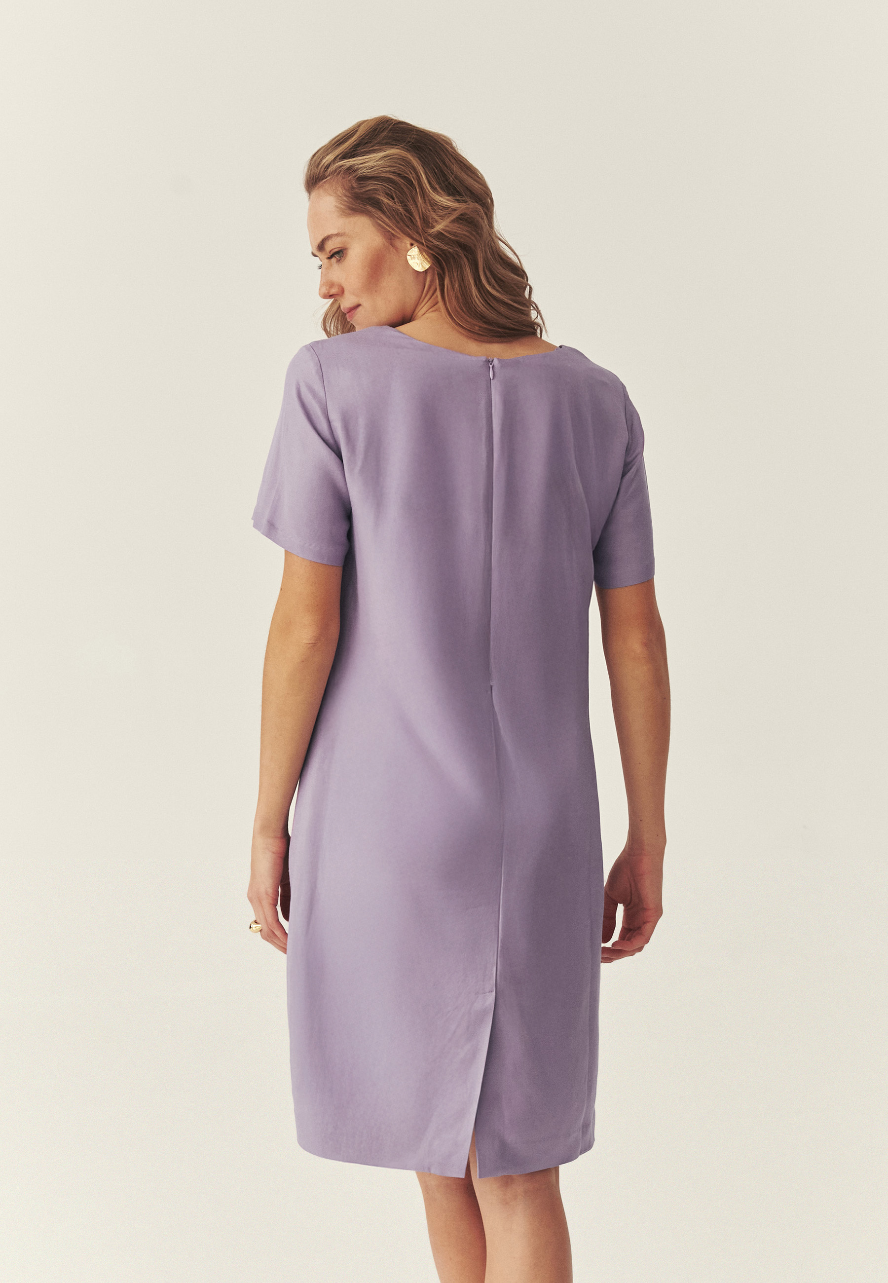 PROSTA SUKIENKA Z LNEM - TIMONA 1 FIOLETOWY 2