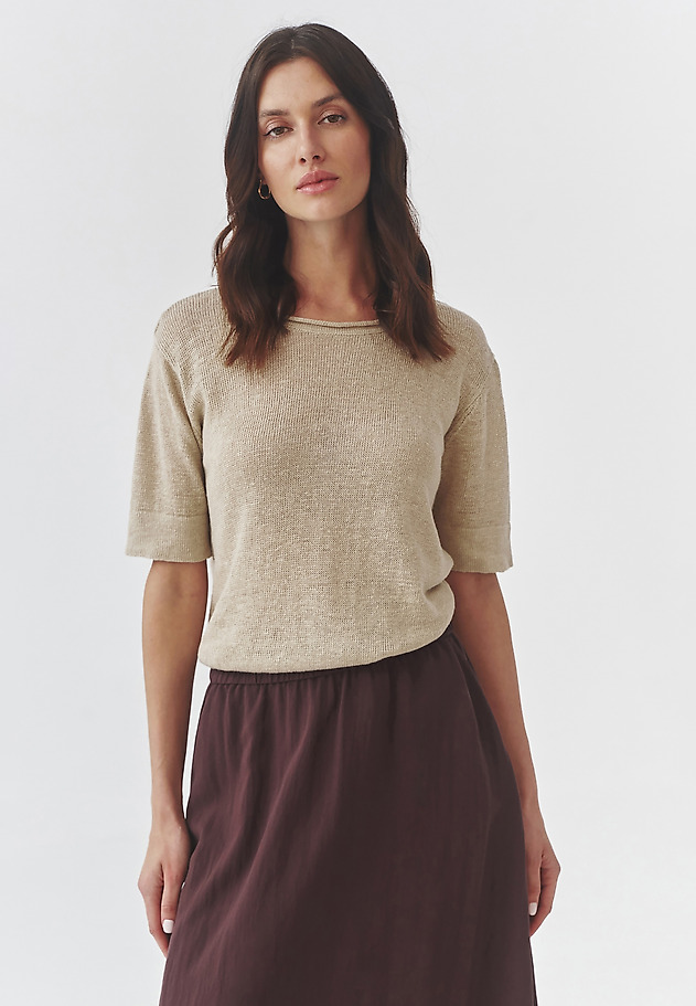 LADIES’ BLOUSE WITH SHORT SLEEVES - ALESSA LADIES’ BLOUSE WITH SHORT SLEEVES - ALESSA BEIGE 2