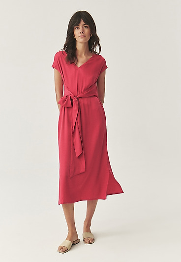 CLASSIC MIDI DRESS WITH WAIST BELT -  EURIS CZ CLASSIC MIDI DRESS WITH WAIST BELT -  EURIS CZ
