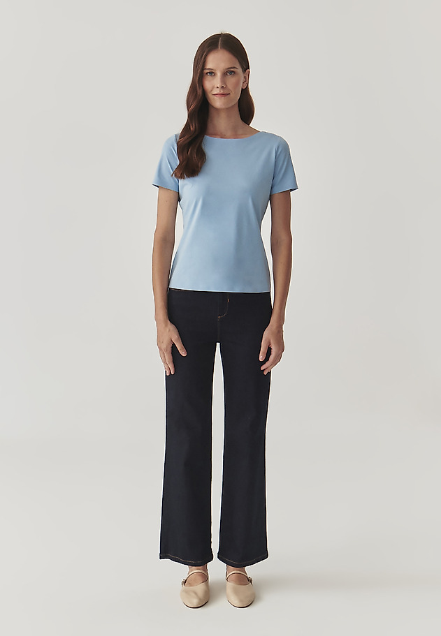 LADIES’ BLOUSE WITH SEAMLESS FINISH - MIKAJA LADIES’ BLOUSE WITH SEAMLESS FINISH - MIKAJA BLUE 2