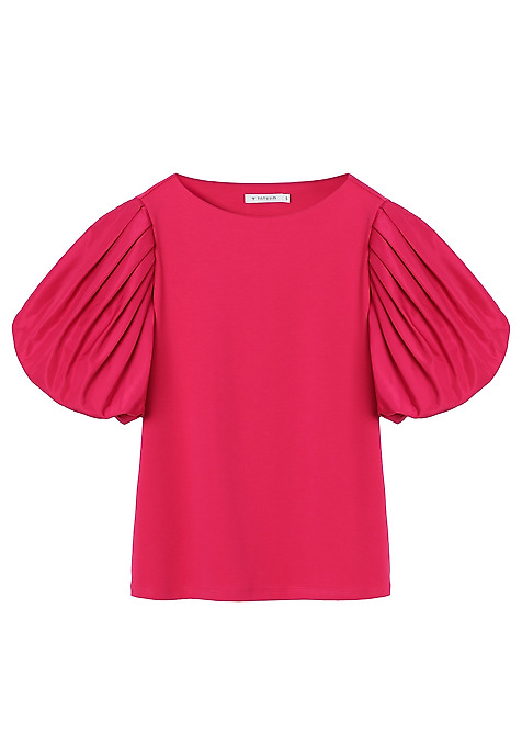 COTTON BLOUSE WITH BALLOON SLEEVES - MENORIA 2 PINK 2