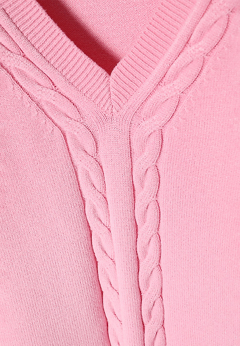 LADIES’ SWEATER IN CABLE KNIT STRUCTURE - WIRA PINK 2