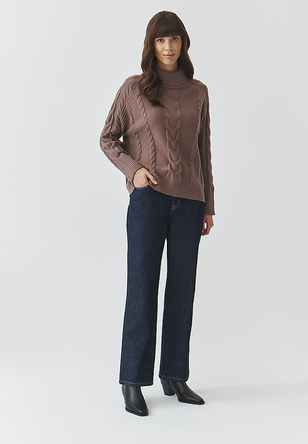 LADIES' TURTLENECK JUMPER WITH STRUCTURED PATTERN — EVEREST LADIES' TURTLENECK JUMPER WITH STRUCTURED PATTERN — EVEREST BEŻOWY 2
