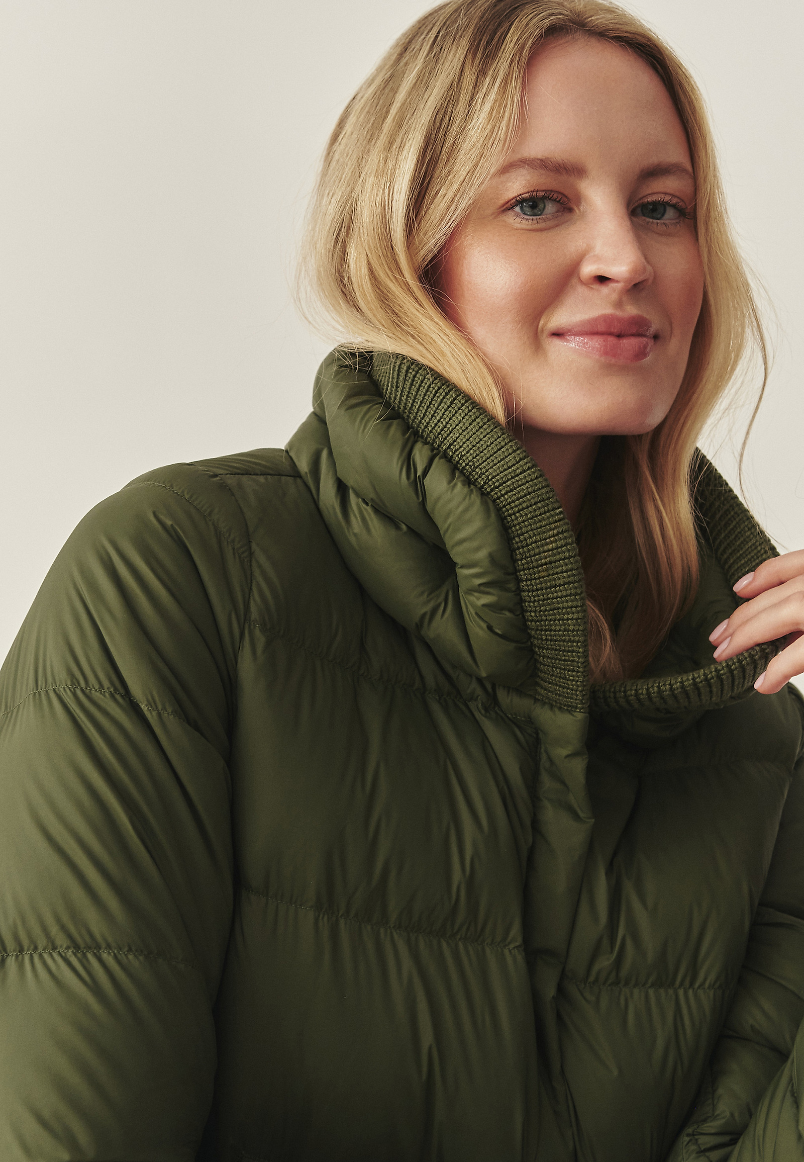 DOWN JACKET WITH STAND-UP COLLAR - BUBO DOWN JACKET WITH STAND-UP COLLAR - BUBO GREEN 117385