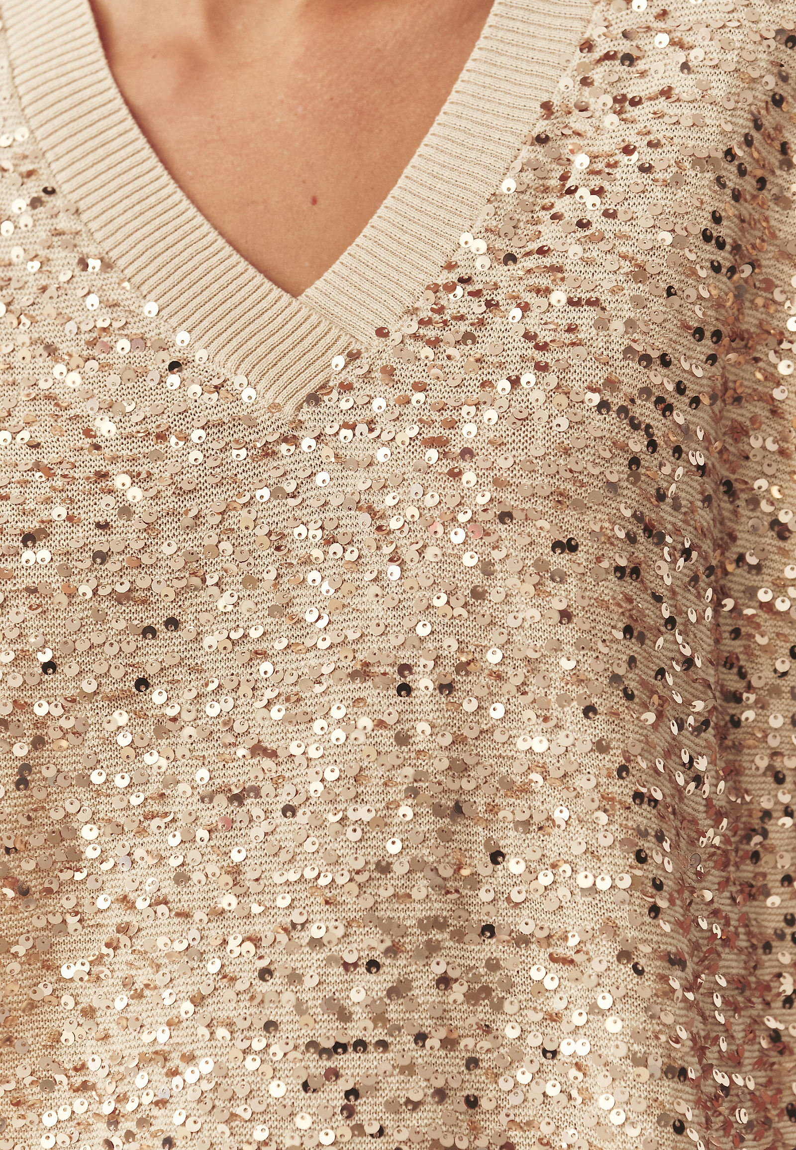 STYLOWY SWETER Z CEKINOWYMI APLIKACJAMI - ICOMA STYLOWY SWETER Z CEKINOWYMI APLIKACJAMI - ICOMA BEŻOWY 118312