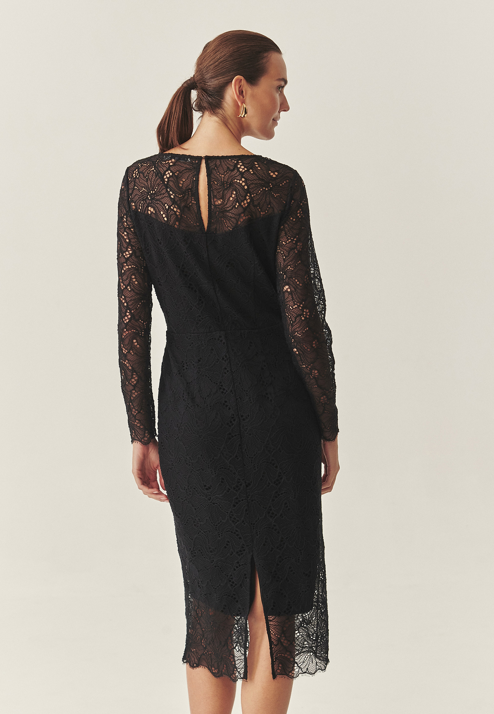 FITTED DRESS WITH LACE - JULIJA FITTED DRESS WITH LACE - JULIJA BLACK 118426