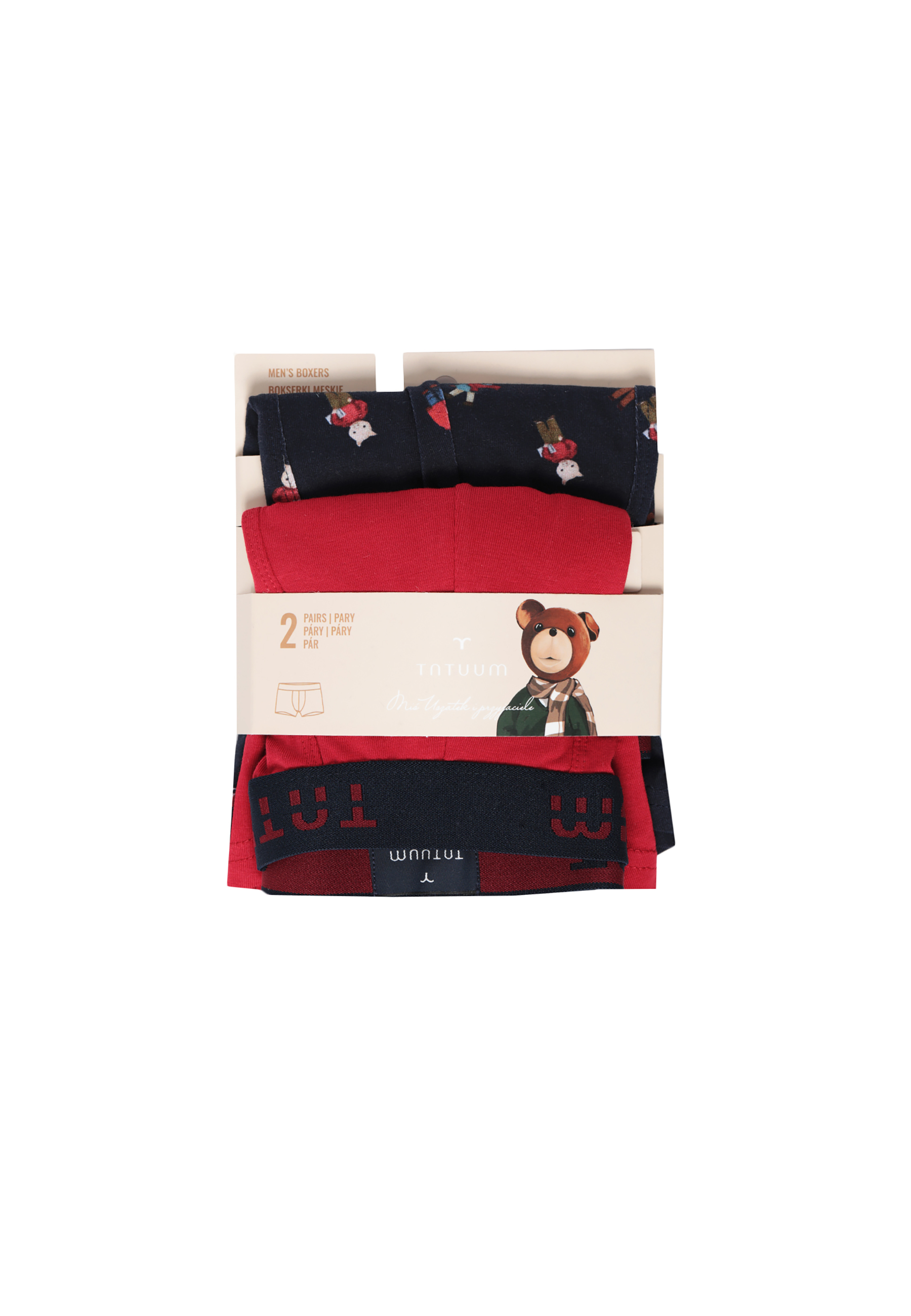 2-PACK BOKSEREK MĘSKICH  MISIERIKI 5 CZERWONY 2