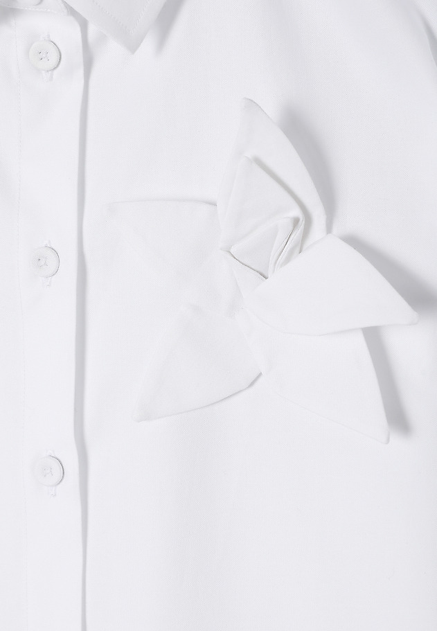 COTTON SHIRT WITH SPATIAL FLOWER — SUSAN COTTON SHIRT WITH SPATIAL FLOWER — SUSAN BIAŁY 9