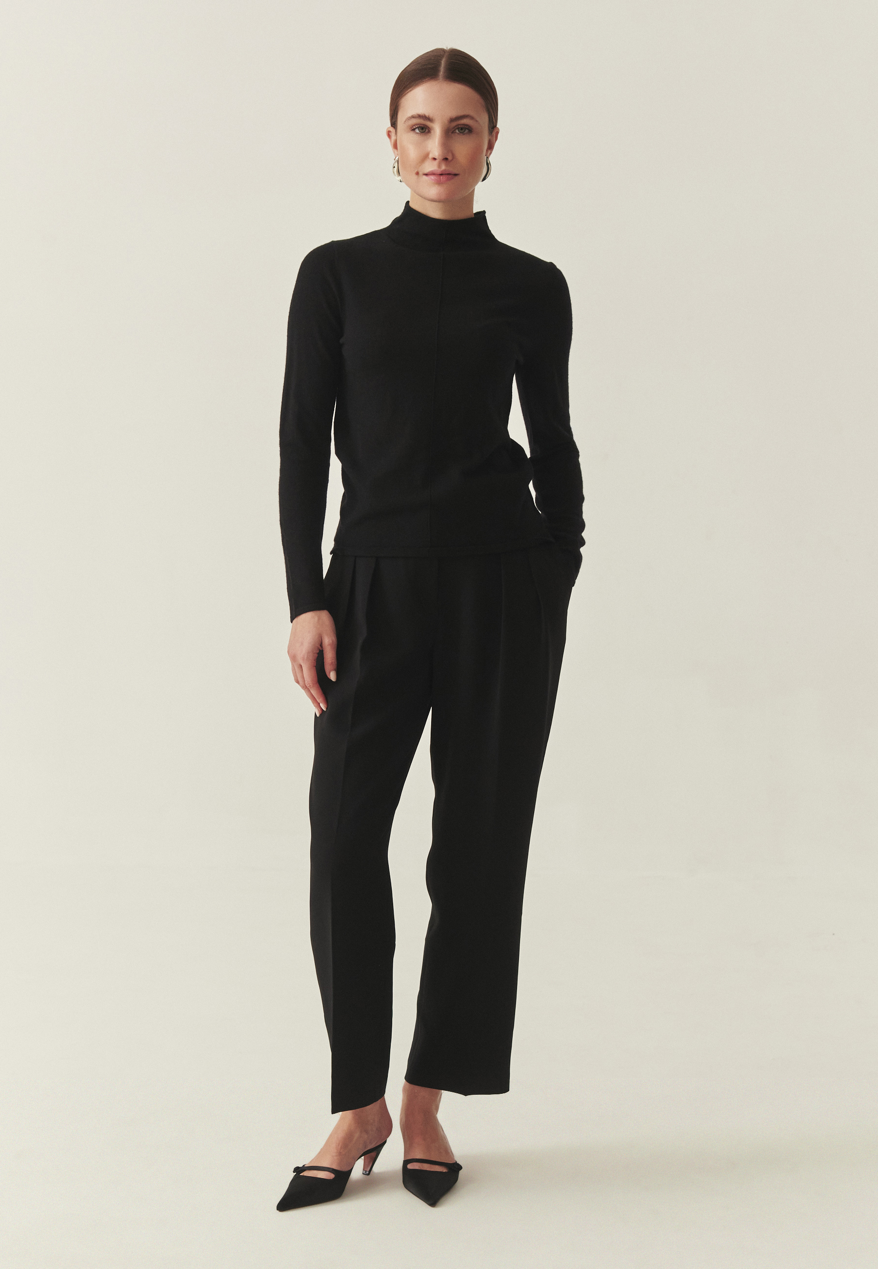 MIĘKKI SWETER Z WEŁNĄ - DONNA CZARNY 2