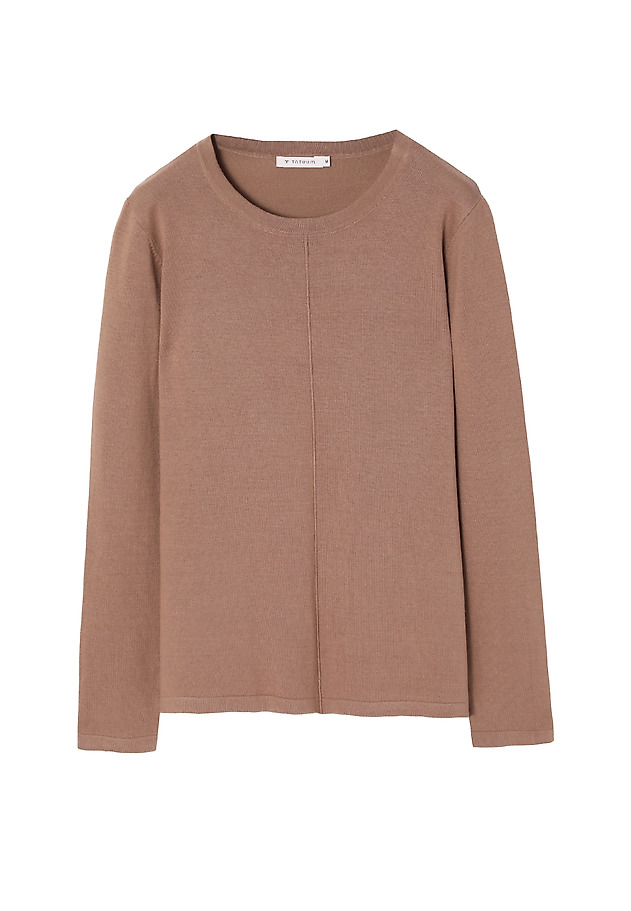 CLASSIC LADIES’ SWEARER WITH DECORATIVE STITCHING - NICOLETTA 1 CLASSIC LADIES’ SWEARER WITH DECORATIVE STITCHING - NICOLETTA 1 BEŻOWY 5