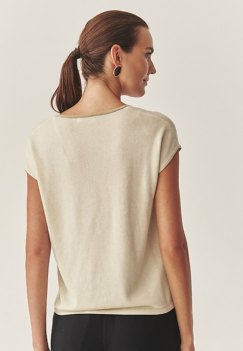 SHINY BLOUSE WITH VISCOSE - FIXI 1 ECRU 2