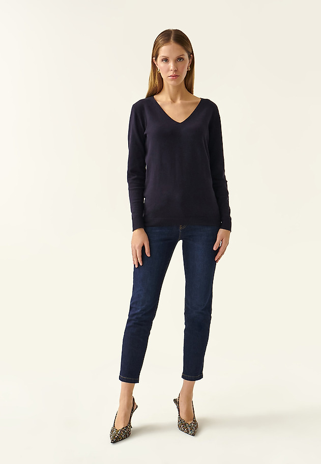 LADIES' CLASSIC SWEATER TESSA LADIES' CLASSIC SWEATER TESSA NAVY BLUE 2