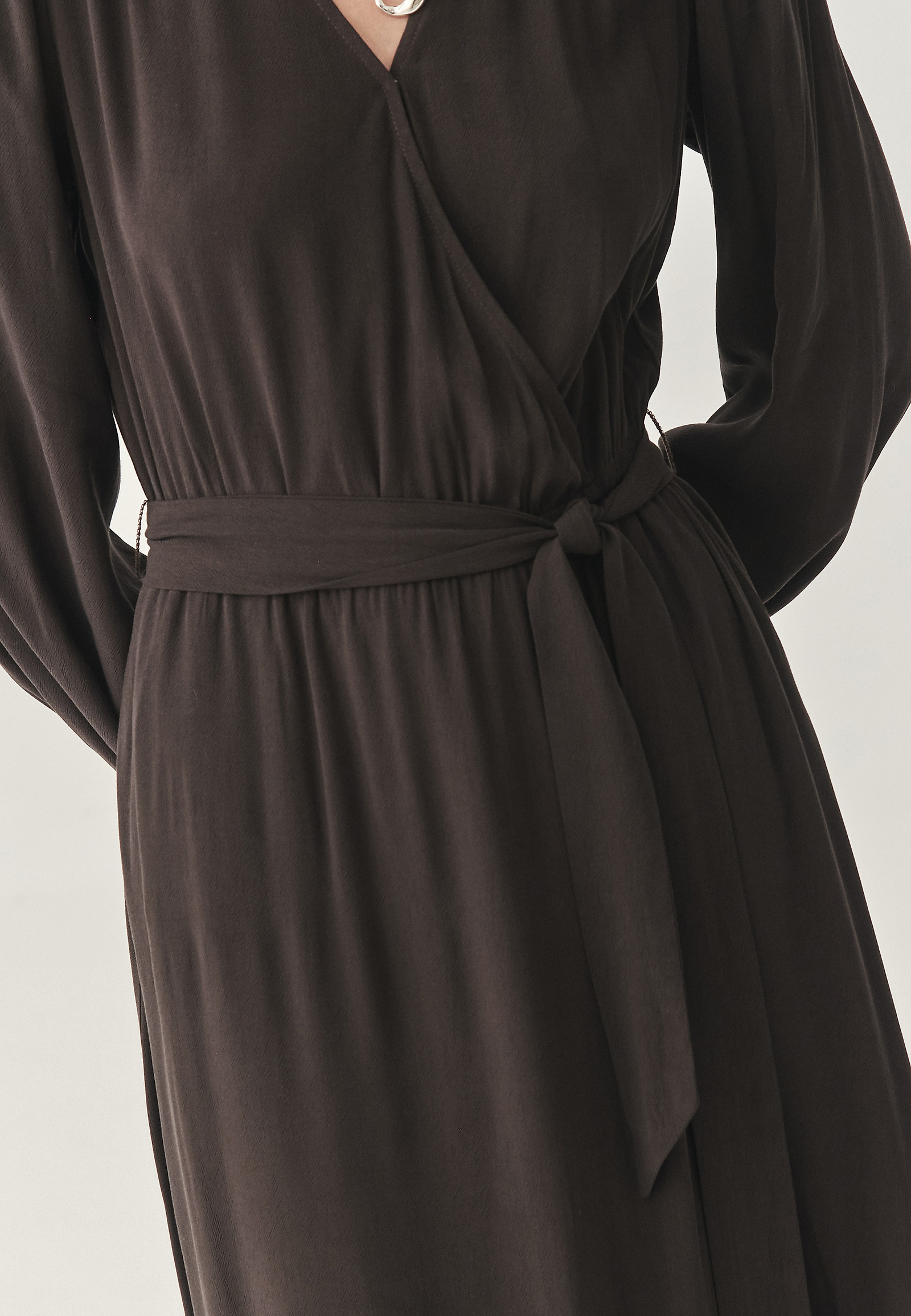 FABRIC DRESS WITH LYOCELL - OSIA FABRIC DRESS WITH LYOCELL - OSIA BROWN 115214