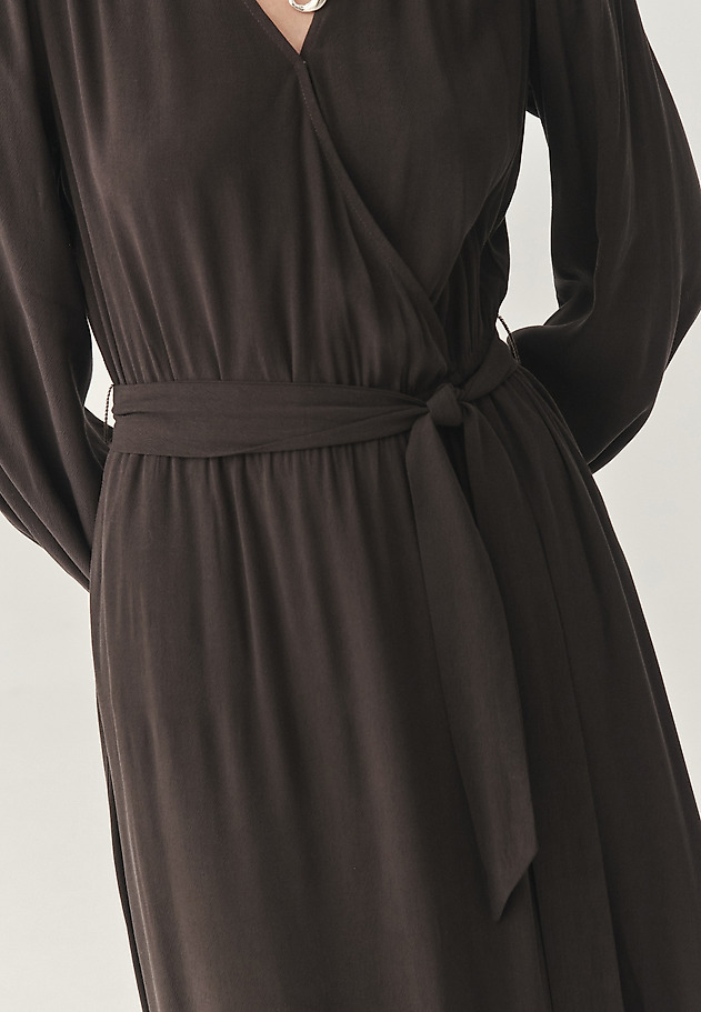 FABRIC DRESS WITH LYOCELL - OSIA FABRIC DRESS WITH LYOCELL - OSIA BROWN 7