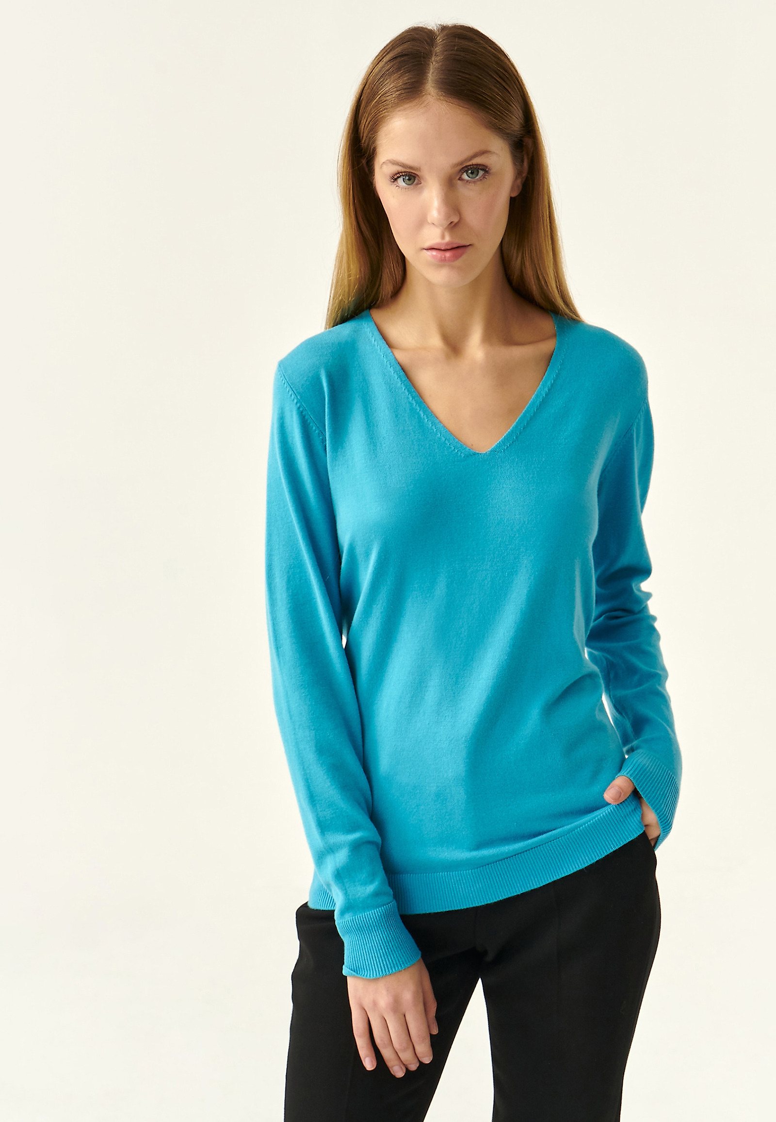 KLASYCZNY SWETER DAMSKI TESSA KLASYCZNY SWETER DAMSKI TESSA NIEBIESKI 86369