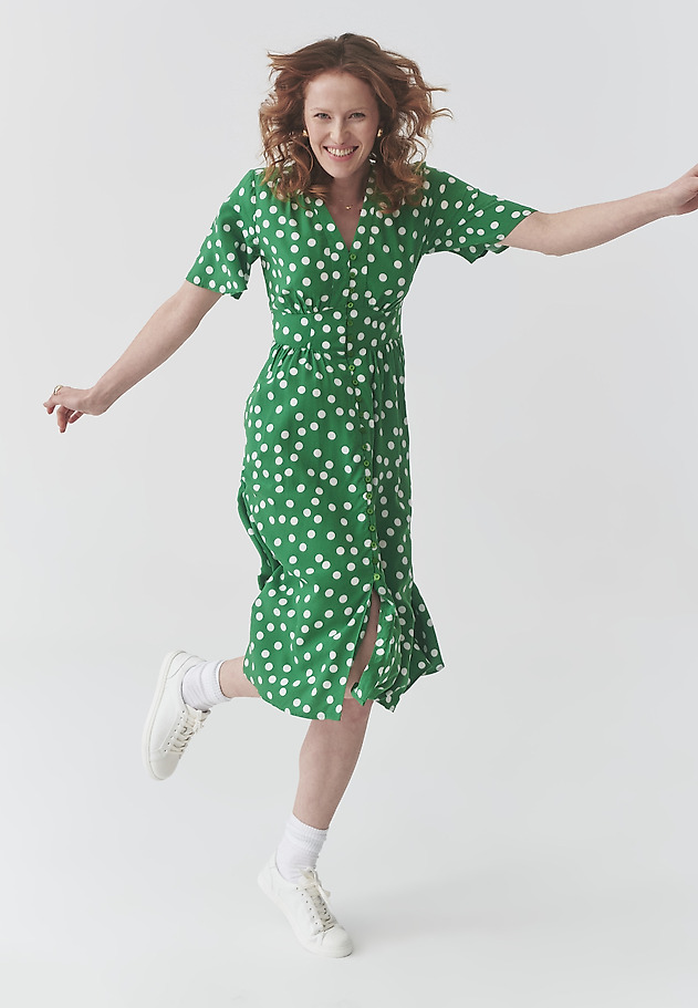VISCOSE POLKA DOTS DRESS - NAELA VISCOSE POLKA DOTS DRESS - NAELA MULTIKOLOR 8
