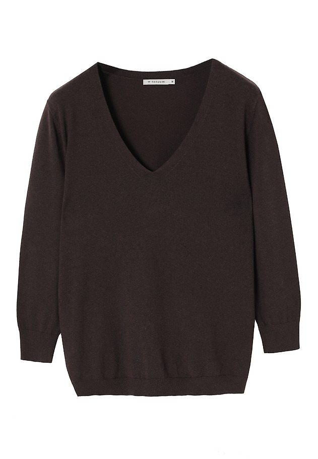 FITTED COTTON JUMPER - VICA FITTED COTTON JUMPER - VICA BROWN 6