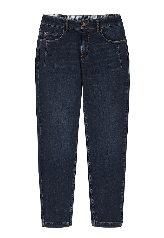 LADIES’ FITTED DENIM JEANS WITH DECORATIVE SEAMS - SARO LADIES’ FITTED DENIM JEANS WITH DECORATIVE SEAMS - SARO GRANATOWY 4