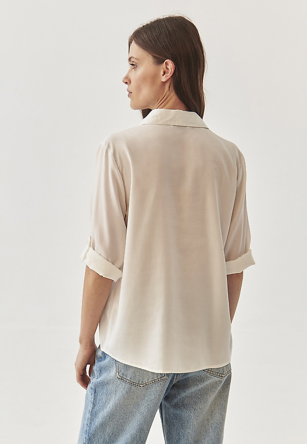 LADIES’ SHIRT WITH ROLLED-UP SLEEVES - ISLA LADIES’ SHIRT WITH ROLLED-UP SLEEVES - ISLA ECRU 3