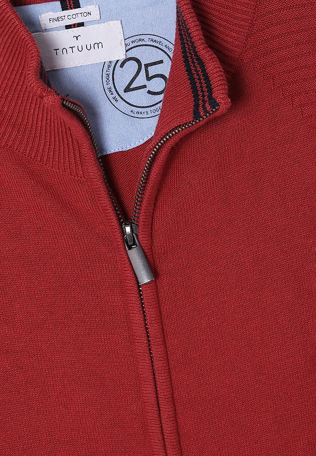 MEN'S ZIPPERED SWEATER - SWET MEN'S ZIPPERED SWEATER - SWET RED 6