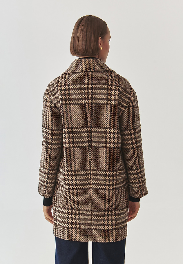 LADIES' CHECKERED FABRIC COAT - SEWRO 1 LADIES' CHECKERED FABRIC COAT - SEWRO 1 MULTIKOLOR 4