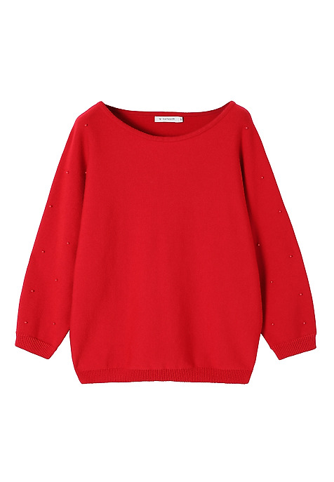 HÖLGYEK KARDIGÁN DÍSZGOLYÓKKAL — PERLO PIROS 2