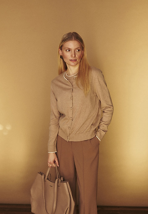 KARDIGAN Z DOMIESZKĄ JEDWABIU - HILO KARDIGAN Z DOMIESZKĄ JEDWABIU - HILO