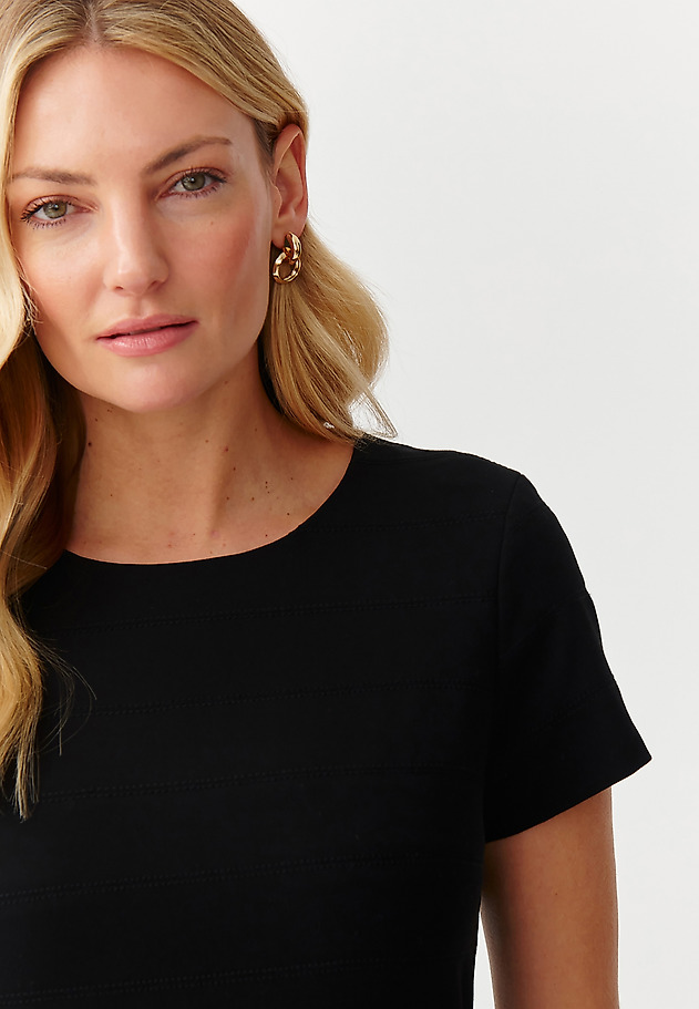 LADIES' PENCIL DRESS WITH SHORT SLEEVES - HIPIKO color BLACK LADIES' PENCIL DRESS WITH SHORT SLEEVES - HIPIKO color BLACK