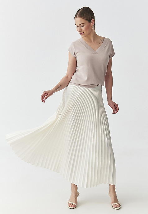 PLEATED SKIRT — MIRAMA 5 ECRU 2
