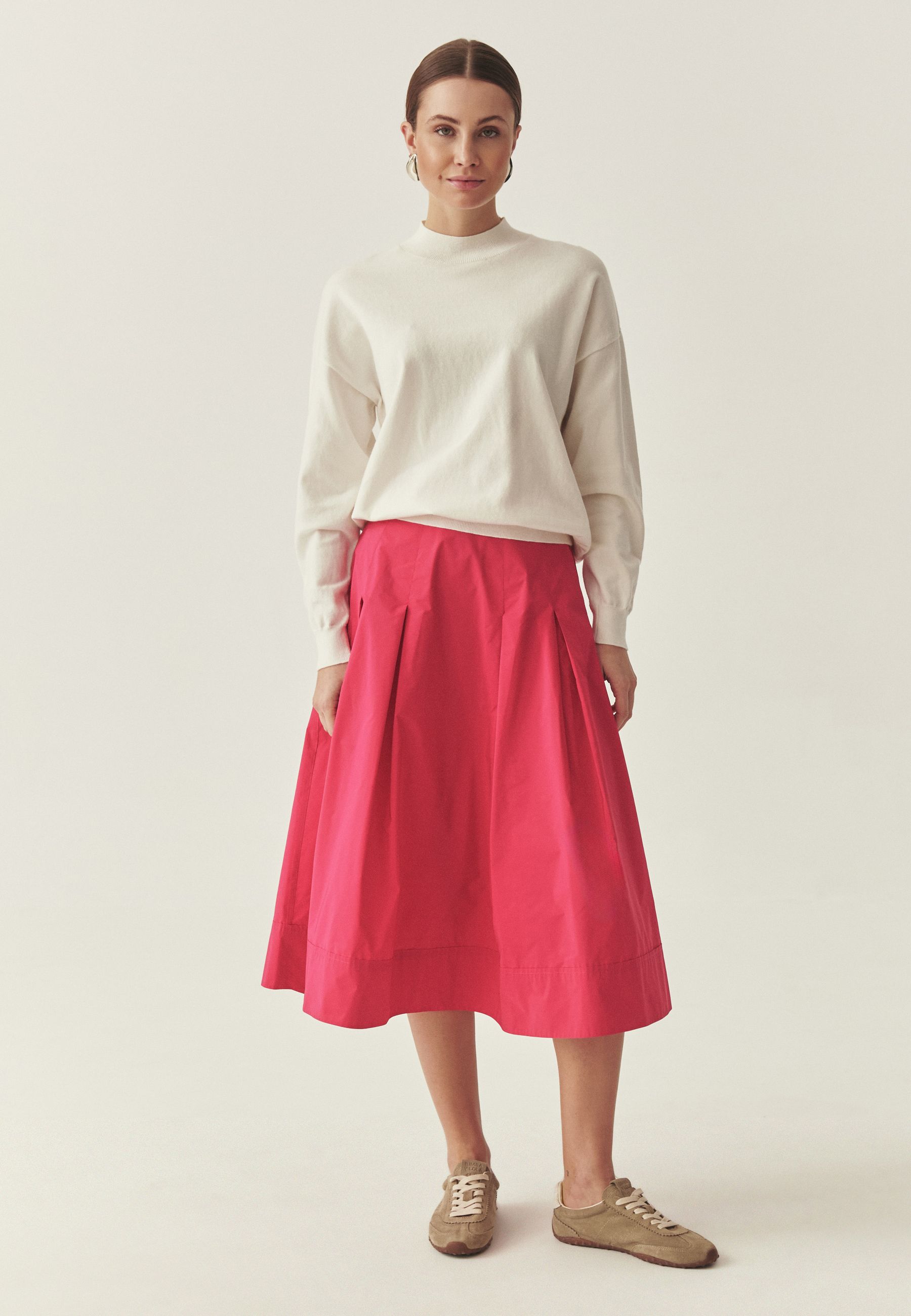 ROZKLOSZOWANA SPÓDNICA Z TAFTY - TAFTIKO 1 RÓŻOWY 2