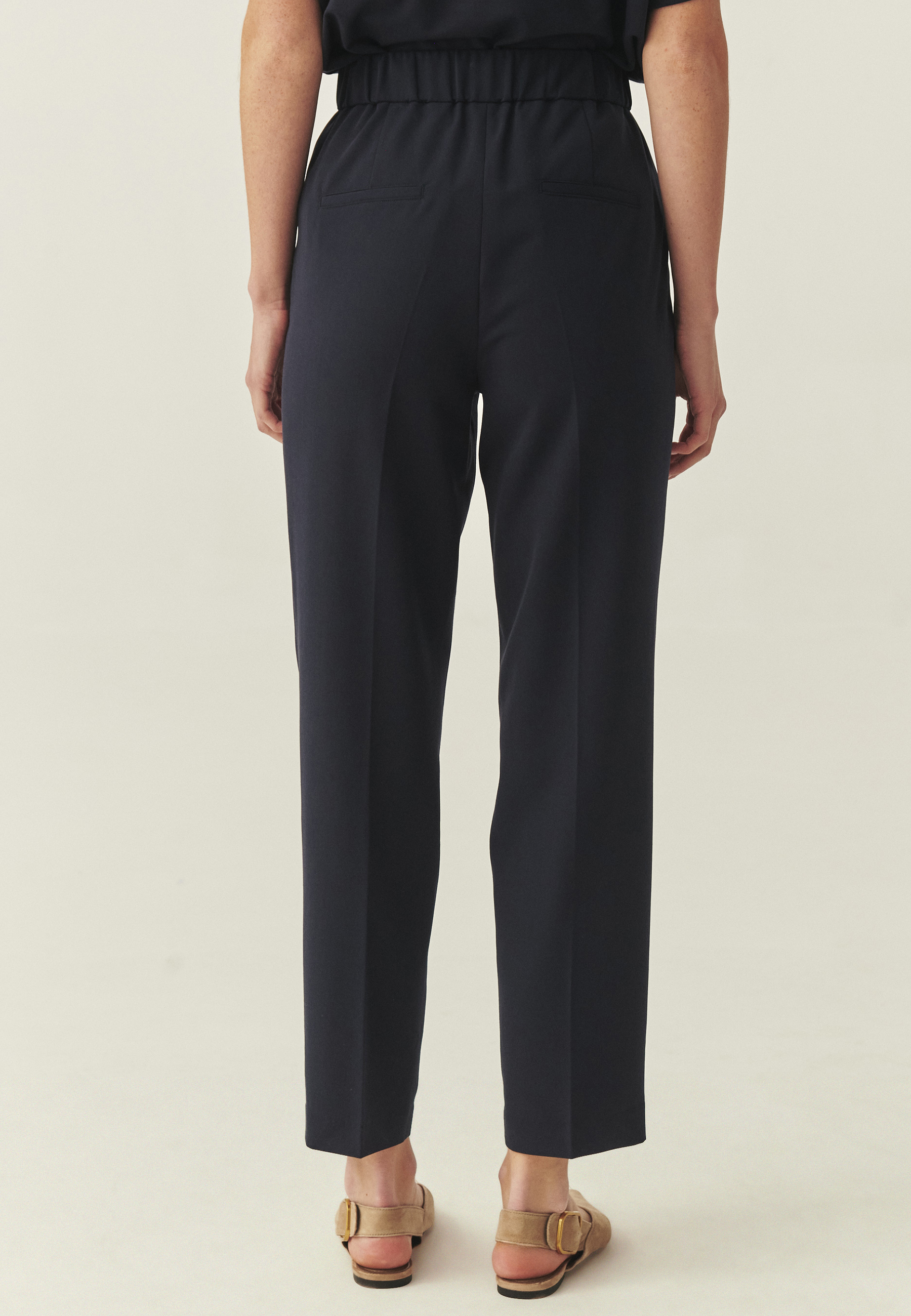 TKANINOWE SPODNIE Z PROSTĄ NOGAWKĄ - SELENKO