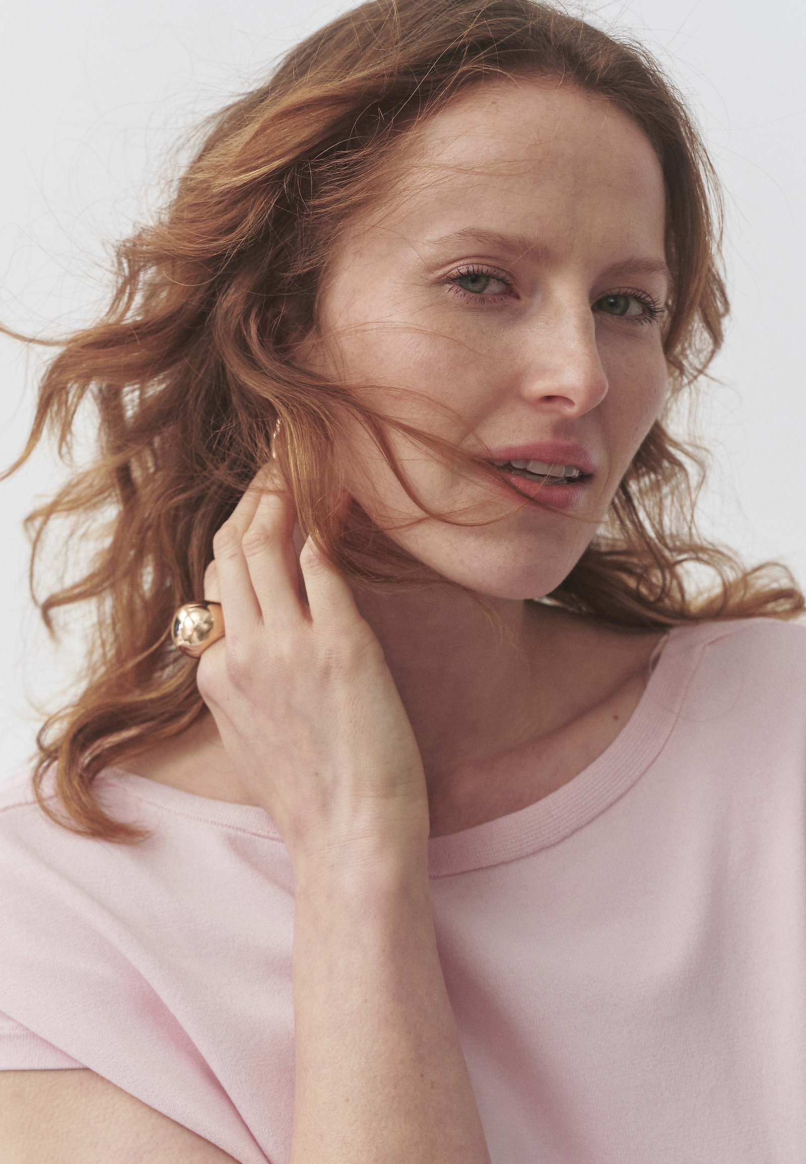 OVERSIZED BLOUSE IN VISCOSE YARN - DOLBY OVERSIZED BLOUSE IN VISCOSE YARN - DOLBY PINK 106618