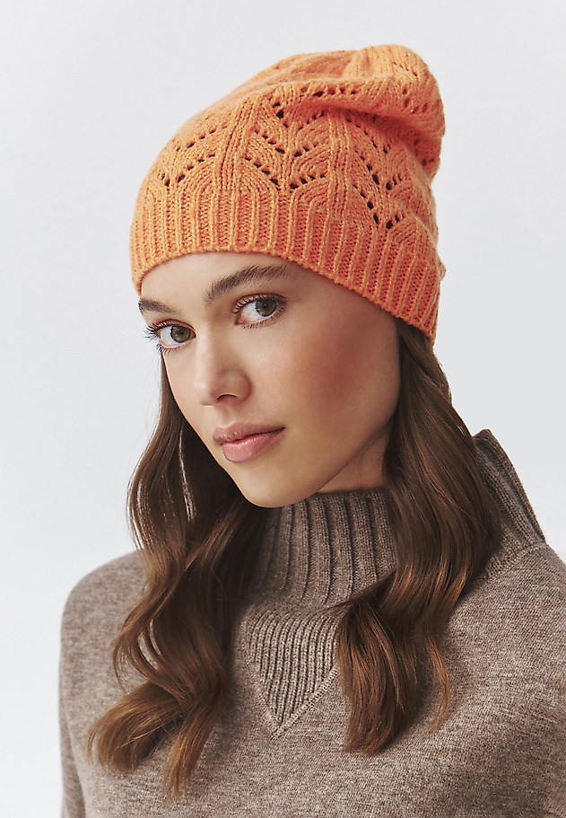 LADIES’ KNITTED BEANIE – TAPELA LADIES’ KNITTED BEANIE – TAPELA POMARAŃCZOWY 1