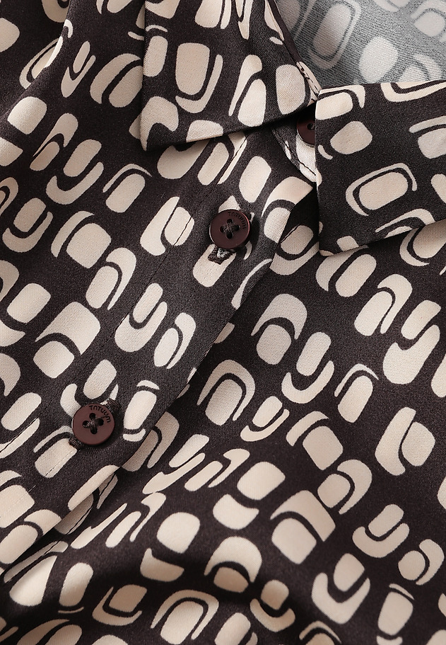 SATIN SHIRT WITH PROPRIETARY DESIGN - NIKA SATIN SHIRT WITH PROPRIETARY DESIGN - NIKA BROWN 8