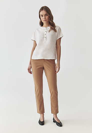 PANTALONI DE DAMĂ, DIN ȚESĂTURĂ, CU BUZUNARE DECORATIVE - HINO PANTALONI DE DAMĂ, DIN ȚESĂTURĂ, CU BUZUNARE DECORATIVE - HINO