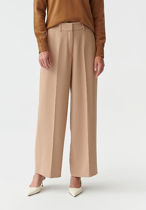 LADIES’ TROUSERS WITH EDGE AND WIDE LEG MASDA 1 BEIGE 2