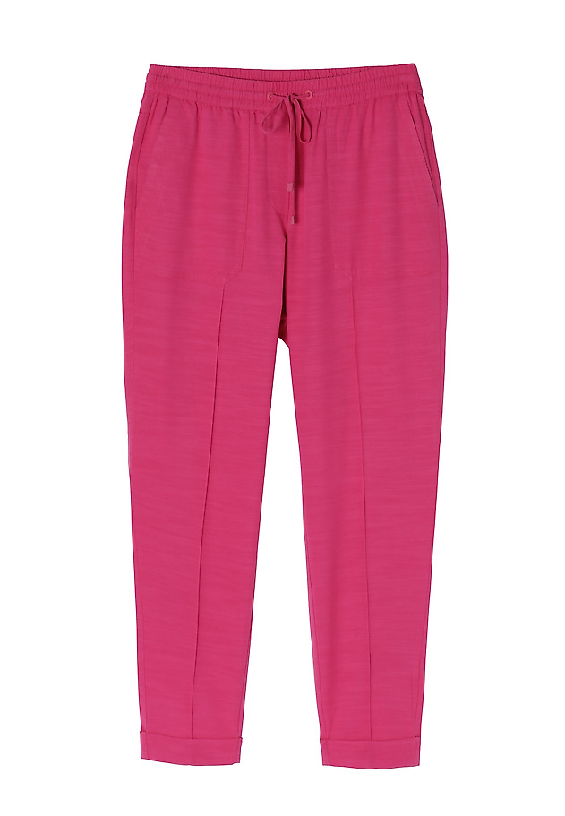 LADIES' TROUSERS WITH SEWN ON POCKETS SUMIKO LADIES' TROUSERS WITH SEWN ON POCKETS SUMIKO RÓŻOWY 7