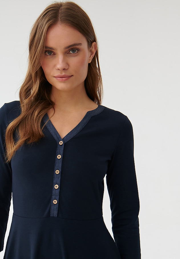 ROCHIE TRICOTATĂ CU NASTURI LANISTIKO ROCHIE TRICOTATĂ CU NASTURI LANISTIKO BLEUMARIN 4
