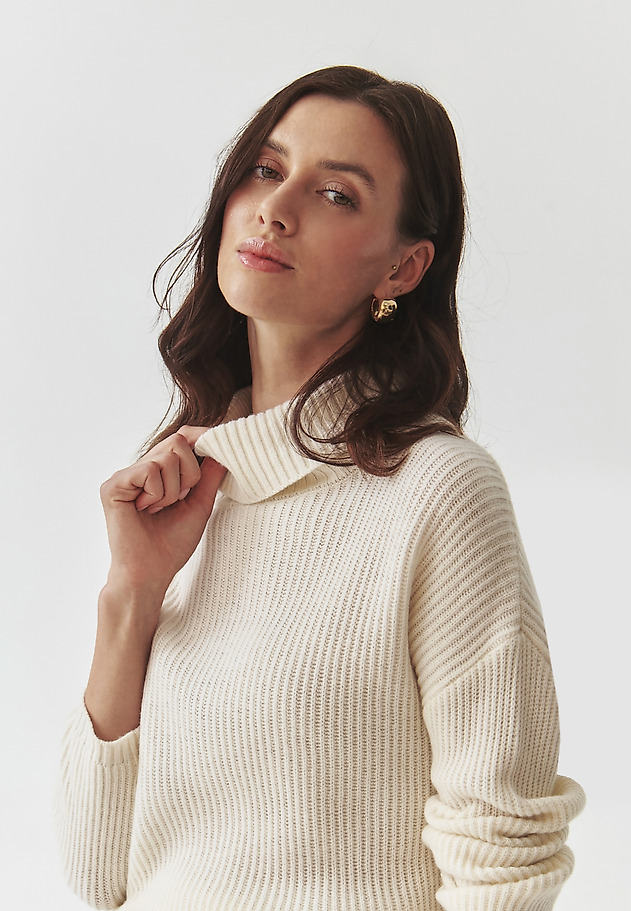 CLASSIC LADIES' TURTLENECK JUMPER — BLANCHE CLASSIC LADIES' TURTLENECK JUMPER — BLANCHE ECRU 1
