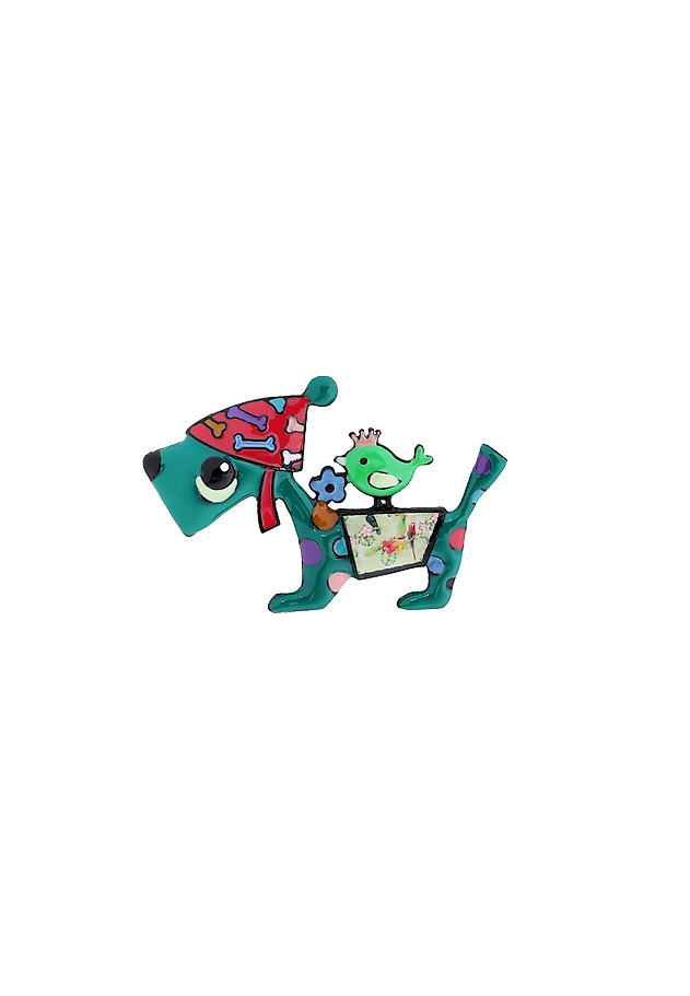 BROȘĂ DECORATIVĂ ÎN FORMĂ DE CÂINE — REKSIA BROȘĂ DECORATIVĂ ÎN FORMĂ DE CÂINE — REKSIA MULTICOLOR 1