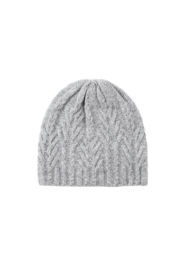 LADIES' KNITTED BEANIE WITH MELANGE PATTERN — LIKA LADIES' KNITTED BEANIE WITH MELANGE PATTERN — LIKA SZARY 1